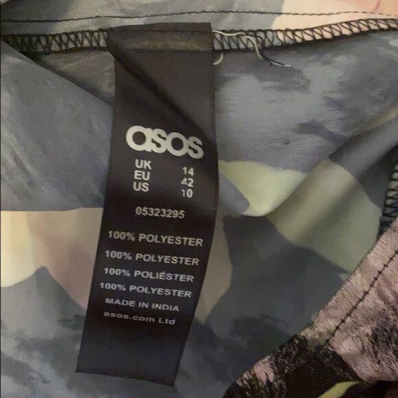 ASOS Multi Floral Print Dress Feminine Contemporary Boho Vibrant Colorful - Picture 7 of 7